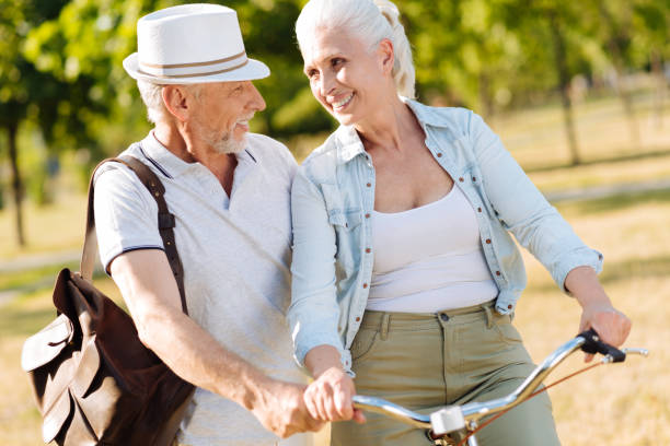 istock Charming blonde smiling to her husband 828368370