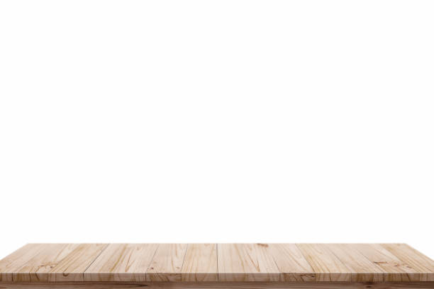 istock Wood Shelf Table isolated on white background 828385390