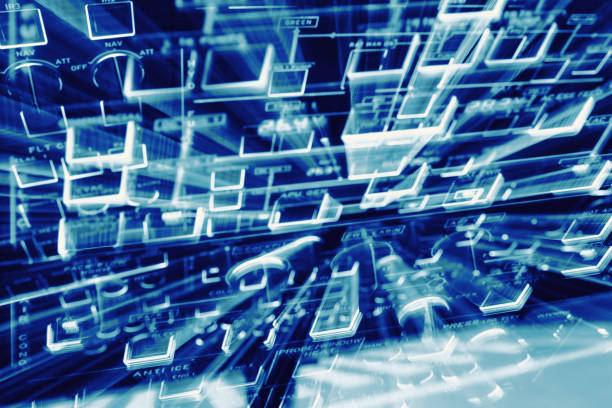 istock Abstract background technology airplane cockpi, motion blur. 828400168