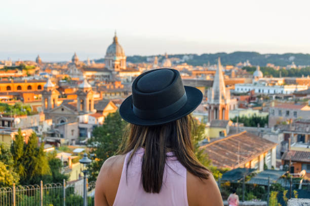 istock Young woman looking at Rome, Italy 828403468