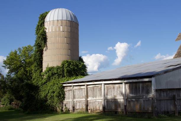 istock Vintage Barn shed and Silo 828408646