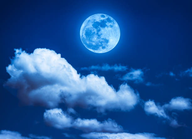 istock Night sky with full moon, serenity nature background. Sepia tone. 828413542