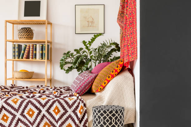 istock Bedroom in indian style 828418718