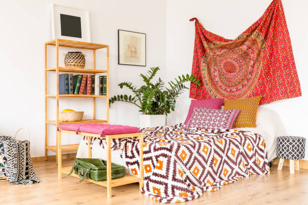istock Bedroom in warm color 828418766