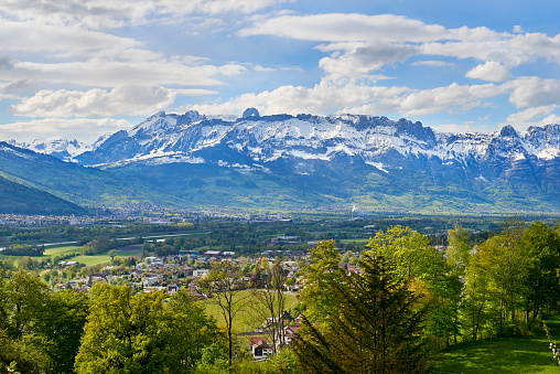 Beautiful Aerial View Of Lausanne And Alps, Switzerland