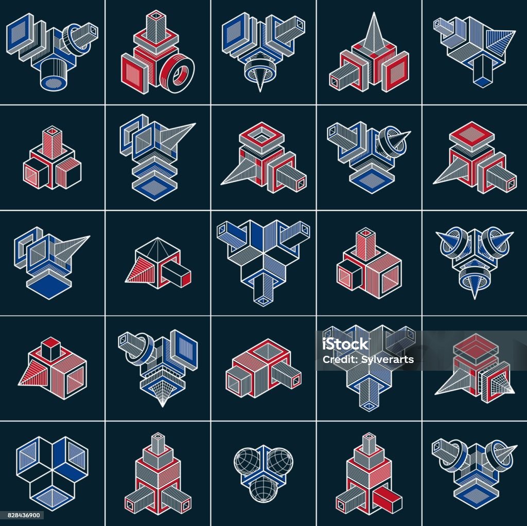 Simple Engineering Vector Engineering Abstract Geometric Shapes Simple Vectors Set Stock ...
