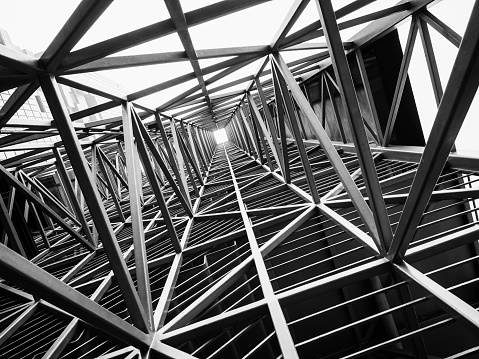 Steel structure Architecture construction Abstract Background black and white