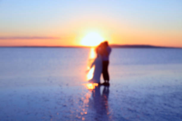 Newlyweds in Salt lake, Turkey