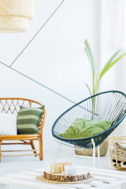 istock White room with round chair 828464642