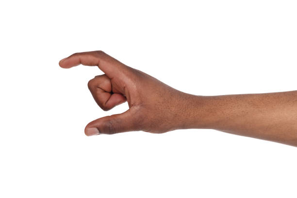 istock Male hand measuring something, cutout, gesture 828468184
