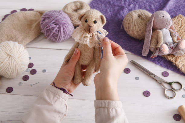 istock Process of making vintage toy, top view 828468698
