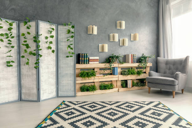 istock White and grey living room 828469124