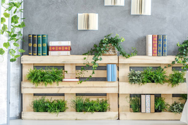 istock Bookshelf made of pallets 828469152
