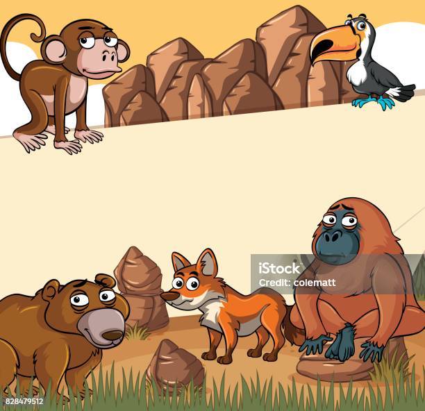 Paper Template With Wild Animals Stock Illustration - Download Image Now -  Animal, Animal Wildlife, Art - iStock