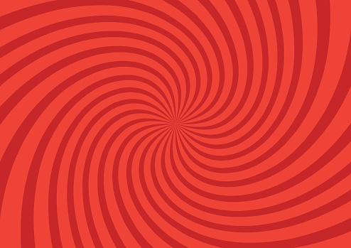 Vector illustration for swirl design. Swirling radial pattern background. Vortex starburst spiral twirl square. Helix rotation rays. Converging psychedelic scalable stripes. Fun sun light beams.