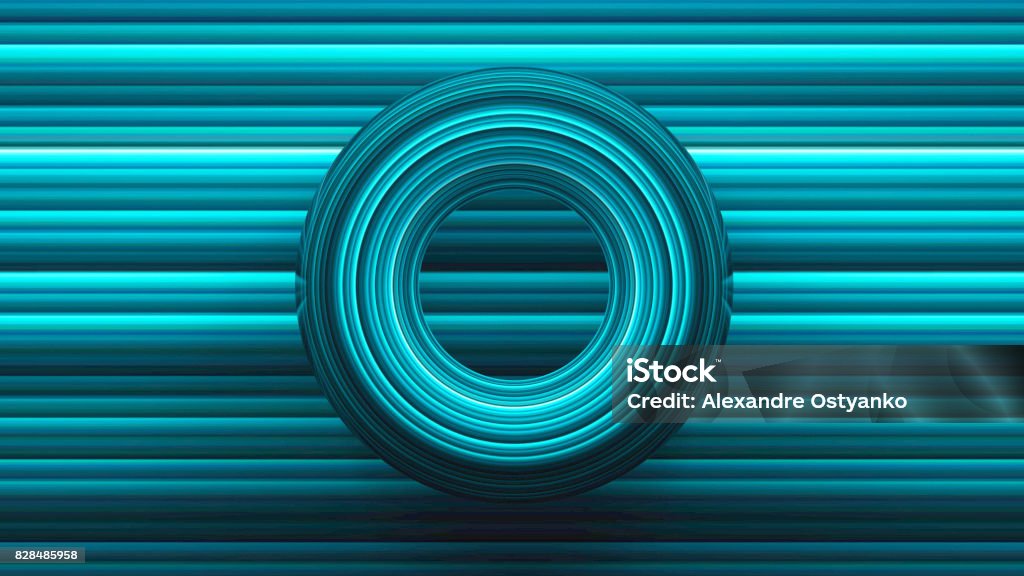 Abstract background with torus, 3D rendering, stretched pixels texture Pixelated Stock Photo