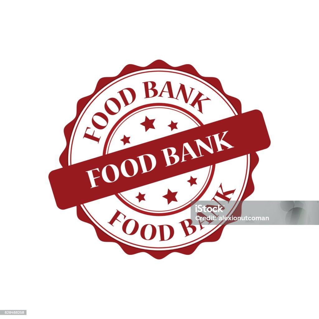 Food bank red stamp illustration Food bank red stamp illustration design Circle stock vector