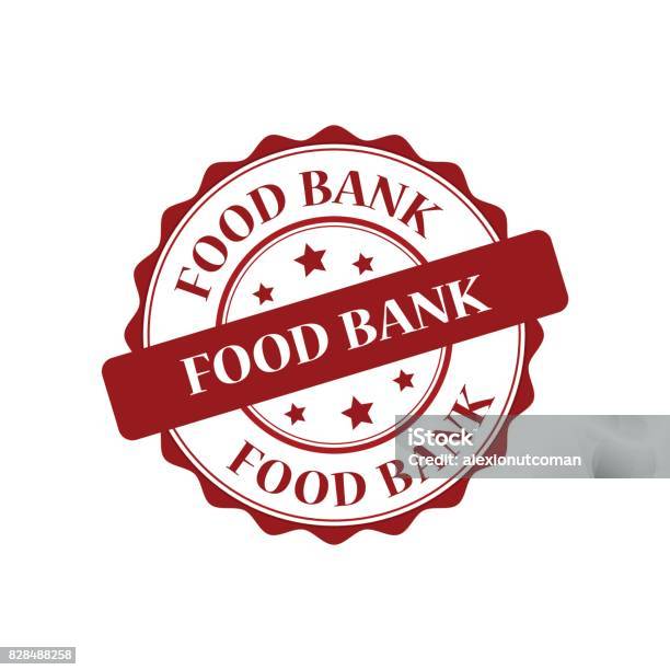 Food Bank Red Stamp Illustration Stock Illustration - Download Image Now - Circle, Cut Out, Design