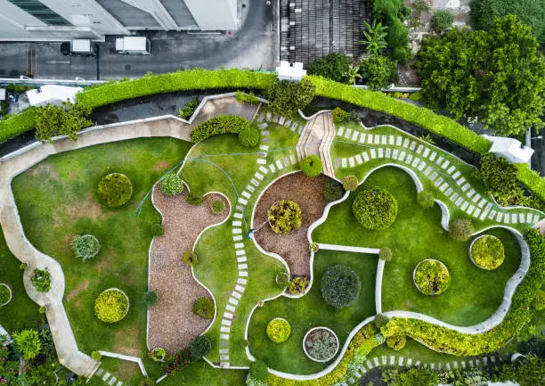 geometric garden in the Bangkok