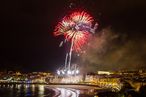 firework in San Sebastian Donostia in big week