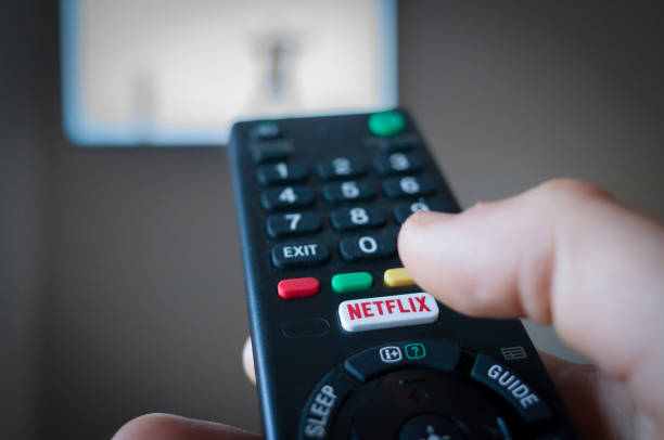 TV Remote Control with Netflix Button stock photo