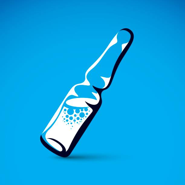 istock Vector illustration of medical ampoule. Planned immunization metaphor 828504222