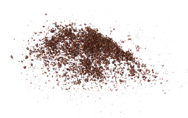 istock Pile of coffee bean smashed  powder on white background top view 828515462