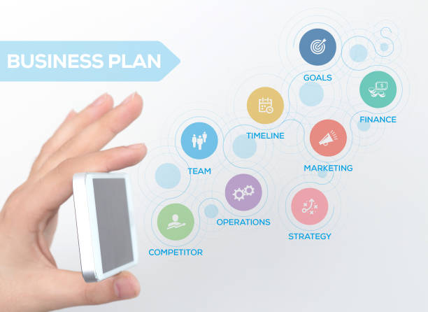 istock Business Plan Concept with Icons and Keywords 828516576