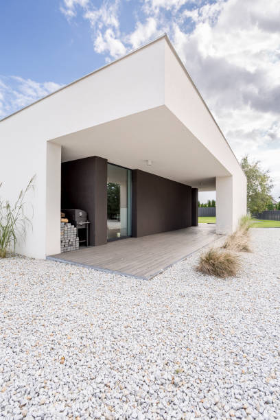 istock Backyard of modern house 828527138