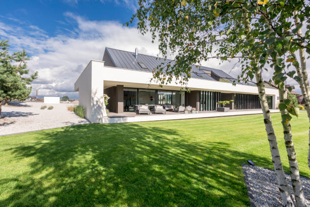 istock Outdoors view of modern house 828527200