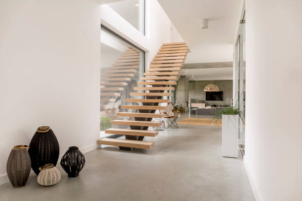 istock Wooden minimalistic stairs 828527280