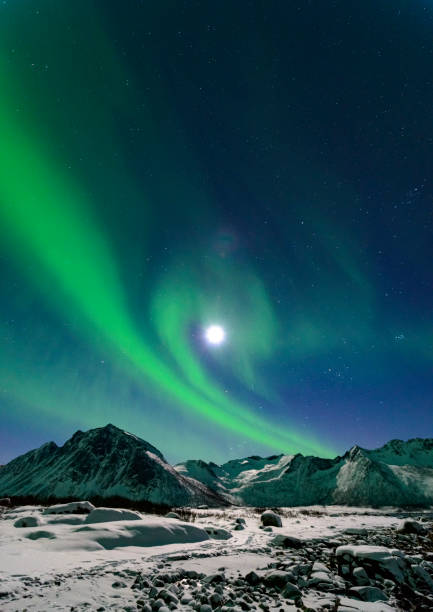 istock Aurora Northern Polar light in night sky over Northern Norway 828527528
