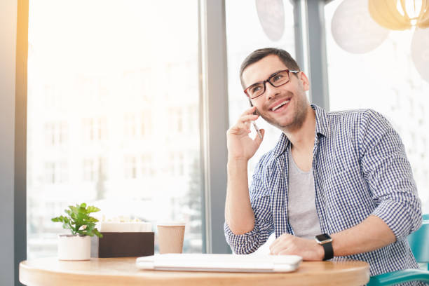 istock Young stylish man in cafe 828530102