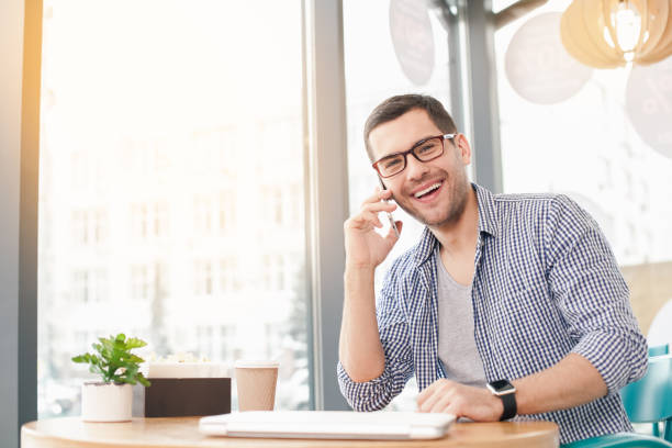 istock Young stylish man in cafe 828530206