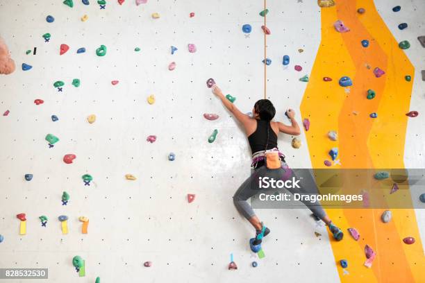 Climbing Training Stock Photo - Download Image Now - Indoors, Bouldering, Climbing