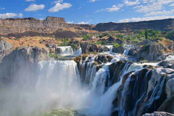 쇼 쇼 운 폭포 캐스케이드 - shoshone falls 뉴스 사진 이미지