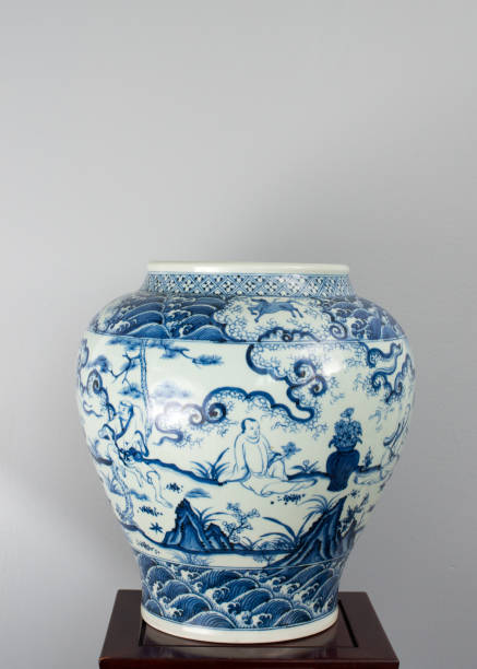 Antique Chinese under glazed blue and white wine jar