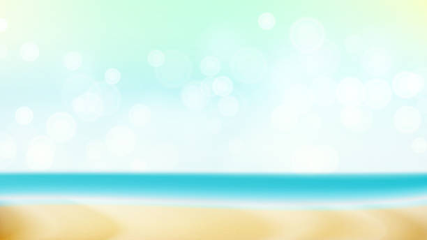 istock Summer Beach Vector Background. Blur Sea Coast. Outdoor Summer Vacation. Cruise Illustration 828563508