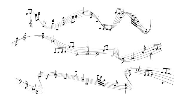 음악 주의 - musical note 이미지 stock illustrations