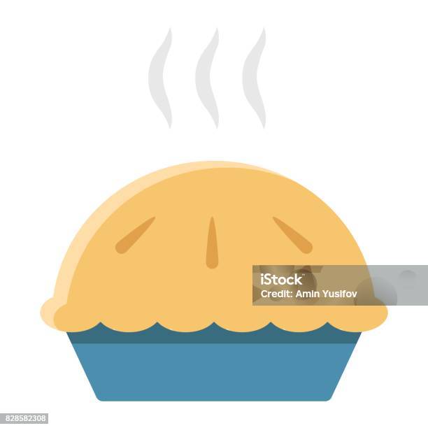 Hot Pie Flat Icon Food And Drink Bakery Sign Vector Graphics A Colorful Solid Pattern On A White Background Eps 10 Stock Illustration - Download Image Now