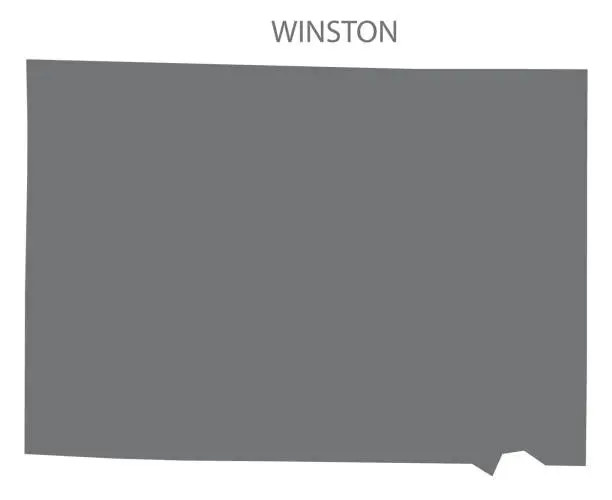 Vector illustration of Winston county map of Alabama USA grey illustration silhouette