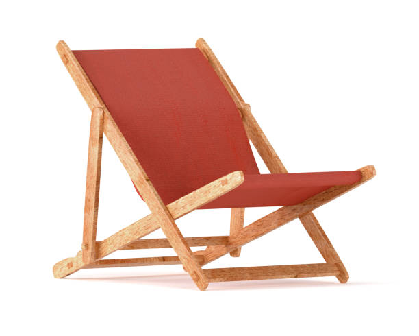 istock Wooden chaise lounges isolated on white background 828595748