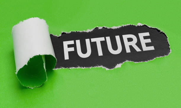 istock Torn green paper revealing the word Future 828599930
