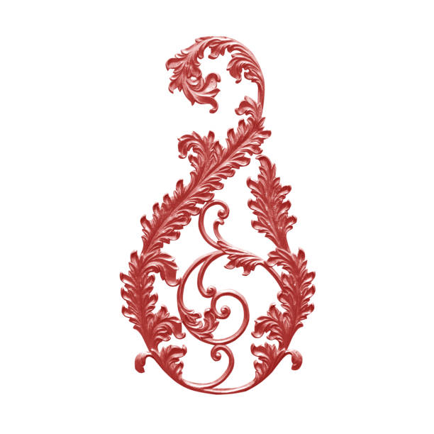 istock Ornament elements, vintage gold floral designs 828605234