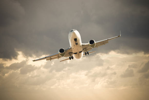 istock Large airliner flying in sky 828611954