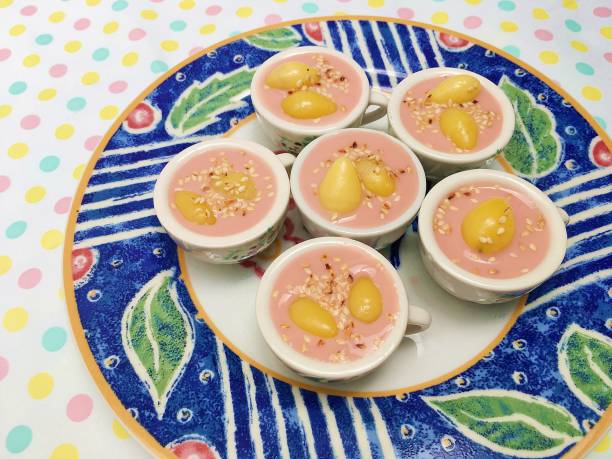 istock Ginkgo mixed pink sweet milk and white sesame 828620250