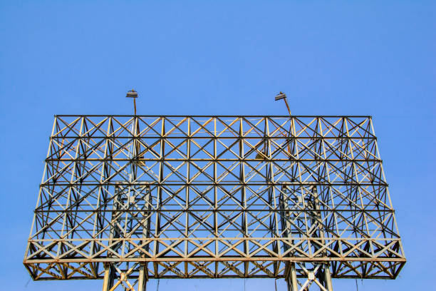 Steel frame for large billboard with clear sky