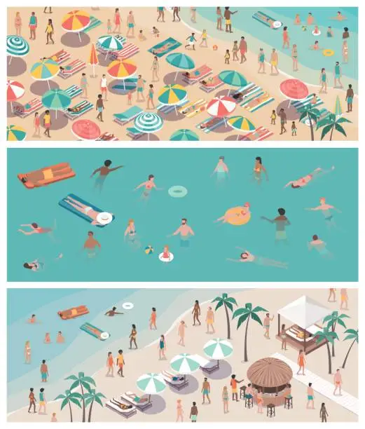 Vector illustration of Summer vacations at the beach