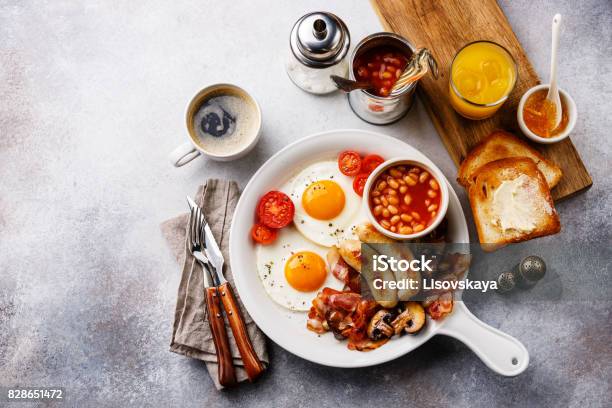 English Breakfast Stock Photo - Download Image Now - English Breakfast, UK, Full