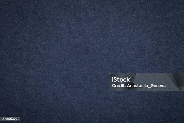 Texture Of Old Navy Blue Paper Background Closeup Structure Of Dense Dark Denim Cardboard Stock Photo - Download Image Now